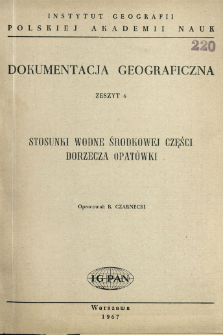 Stosunki wodne środkowej części dorzecza Opatówki