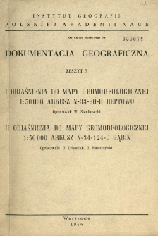 Objaśnienia do mapy geomorfologicznej 1:50 000 : arkusz N-33-90-D Reptowo