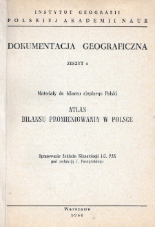 Atlas bilansu promieniowania w Polsce : materiały do bilansu cieplnego Polski