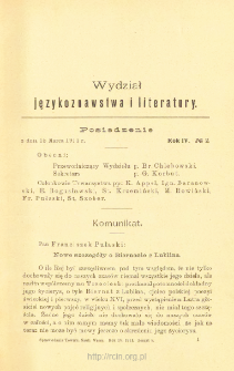 Sprawozdania z Posiedzeń Towarzystwa Naukowego Warszawskiego, Wydział I, Językoznawstwa i literatury. Rocznik 4 (1911)