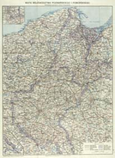 Mapa województwa poznańskiego i pomorskiego
