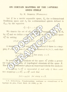 On certain mapping of the 2-sphere onto itself