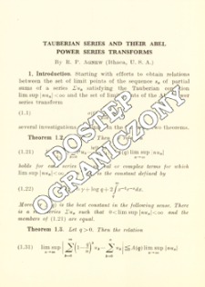 Tauberian series and their Abel power series transforms