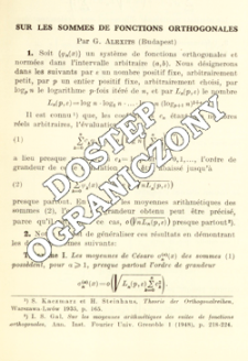 Sur les sommes de fonctions orthogonales