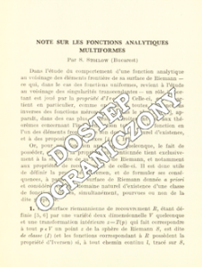 Note sur les fonctions analytiques multiformes