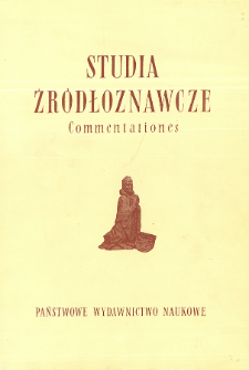 Studia Źródłoznawcze = Commentationes T. 24 (1979), Od Redakcji