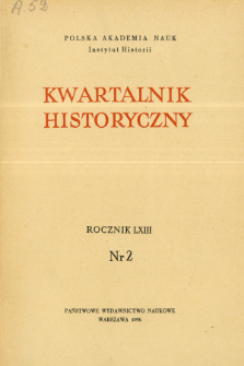Kwartalnik Historyczny R. 63 nr 2 (1956), Title pages, Contents