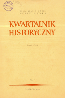 Kwartalnik Historyczny. R. 82 nr 1 (1975), Strony tytułowe, Spis treści