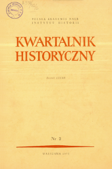 Kwartalnik Historyczny R. 82 nr 2 (1975), Title pages, Contents