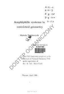 Amphilphilic systems in restricted geometry