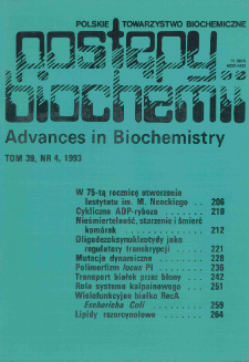 Postępy biochemii, Tom 39, Nr 4