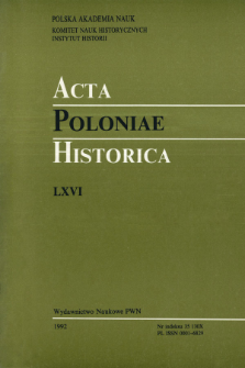 Acta Poloniae Historica. T. 66 (1992), Title pages, Contents
