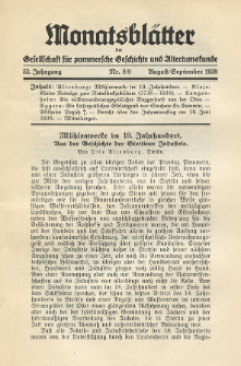 Monatsblätter Jhrg. 52, H. 8/9 (1938)