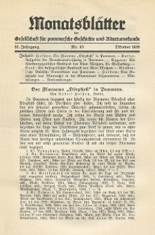 Monatsblätter Jhrg. 52, H. 10 (1938)