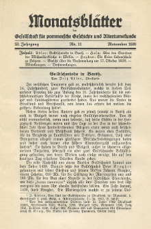 Monatsblätter Jhrg. 52, H. 11 (1938)