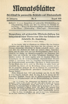 Monatsblätter Jhrg. 53, H. 8 (1939)