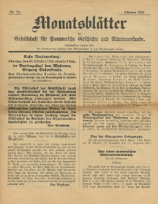 Monatsblätter Jhrg. 38, H. 10 (1924)