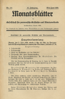 Monatsblätter Jhrg. 43, H. 5/6 (1929)