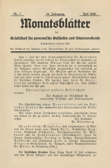 Monatsblätter Jhrg. 44, H. 7 (1930)