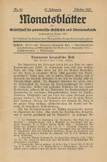 Monatsblätter Jhrg. 47, H. 10 (1933)