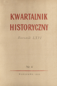 Kwartalnik Historyczny R. 66 nr 4 (1959), Życie naukowe w kraju