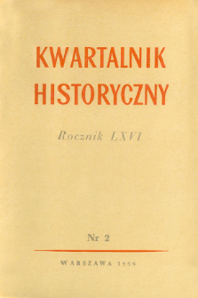 Kwartalnik Historyczny R. 66 nr 2 (1959), Strony tytułowe, Spis treści
