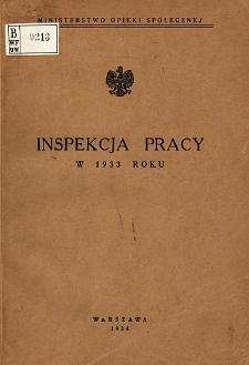 Inspekcja Pracy w 1933 Roku