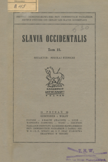 Slavia Occidentalis. T.15 (1936)