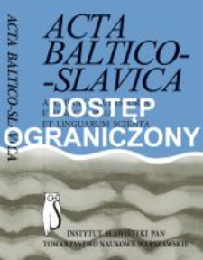 Acta Baltico-Slavica T. 29 (2005)