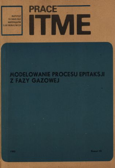 Modelowanie procesu epitaksji z fazy gazowej = The modeling of the CVD epitaxial process