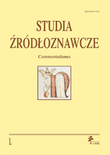 Studia Źródłoznawcze = Commentationes T. 50 (2012), Strony tytułowe, spis treści