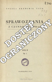 Sprawozdania z Czynności i Prac. Rok III. Nr 1