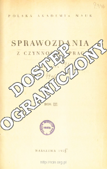 Sprawozdania z Czynności i Prac. Rok III. Spis treści i okładki