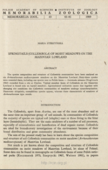 Springtails (Collembola) of moist meadows on the Mazovian Lowland