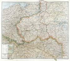 Królestwo Polskie i przyległe prowincye Austryi, Niemiec i Rosyi (z oznaczeniem granicy okupacyi austryackiej i niemieckiej) w skali 1:750.000