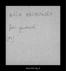 Wola Krobowska. Files of Grojec district in the Middle Ages. Files of Historico-Geographical Dictionary of Masovia in the Middle Ages