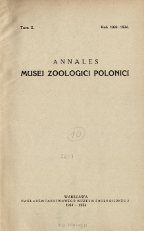 Annales Musei Zoologici Polonici ; t. 10