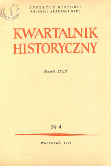 Kwartalnik Historyczny R. 72 nr 4 (1965), Recenzje