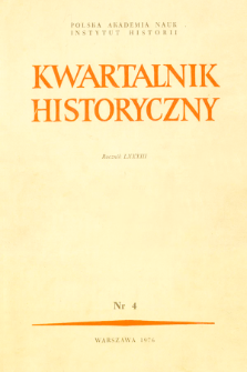 Kwartalnik Historyczny. R. 83 nr 4 (1976), Strony tytułowe, Spis treści