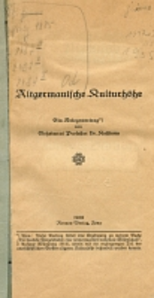 Altgermanische Kulturhöhe : ein Kriegsvortrag