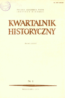 Kwartalnik Historyczny R. 86 nr 1 (1979), Strony tytułowe, spis treści