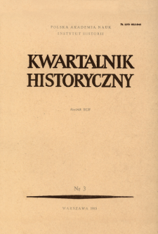 Kwartalnik Historyczny. R. 92 nr 3 (1985), Strony tytułowe, spis treści