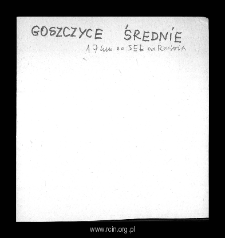 Goszczyce Średnie. Files of Plonsk district in the Middle Ages. Files of Historico-Geographical Dictionary of Masovia in the Middle Ages