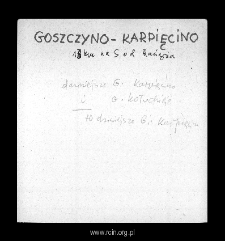 Goszczyno-Karpięcin, obecnie część wsi Brudzyno. Kartoteka powiatu płońskiego w średniowieczu. Kartoteka Słownika historyczno-geograficznego Mazowsza w średniowieczu