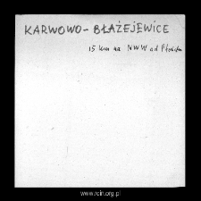 Karwowo-Błażejewice. Files of Plonsk district in the Middle Ages. Files of Historico-Geographical Dictionary of Masovia in the Middle Ages