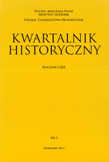 Kwartalnik Historyczny R. 119 nr 1 (2012), Strony tytułowe, spis treści