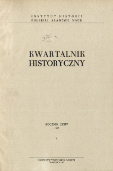 Kwartalnik Historyczny R. 74 nr 1 (1967), Title pages, Contents