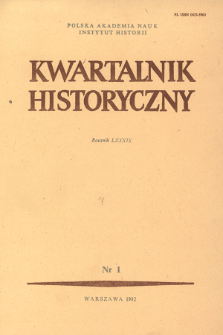 Kwartalnik Historyczny R. 89 nr 1 (1982), Title pages, Contents