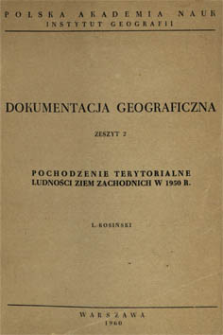 Pochodzenie terytorialne ludności Ziem Zachodnich w 1950 r.