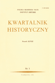 Kwartalnik Historyczny. R. 98 nr 3 (1991), Strony tytułowe, spis treści